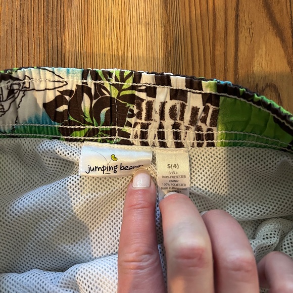 Jumping Beans Green and Brown Patterned Shorts - Picture 3 of 3